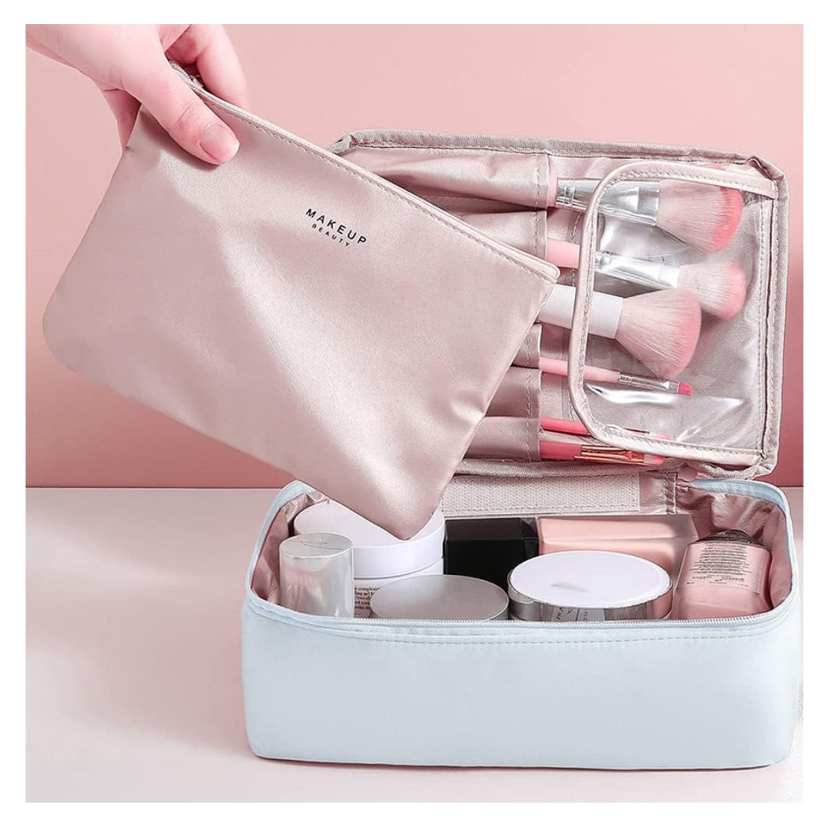 Cosmetiquera Viaje Bolso Maquillaje 2 en 1