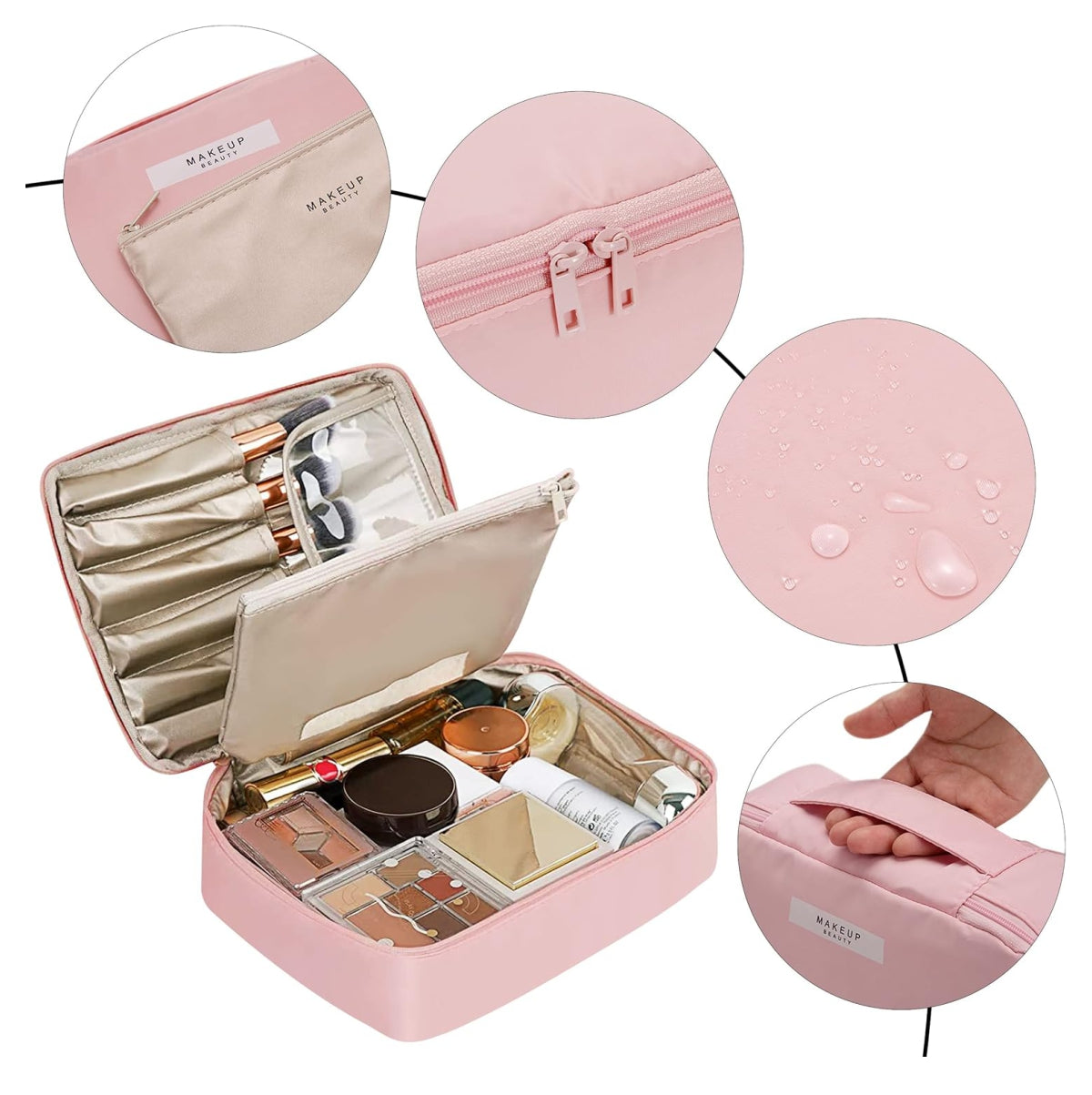 Cosmetiquera Viaje Bolso Maquillaje 2 en 1